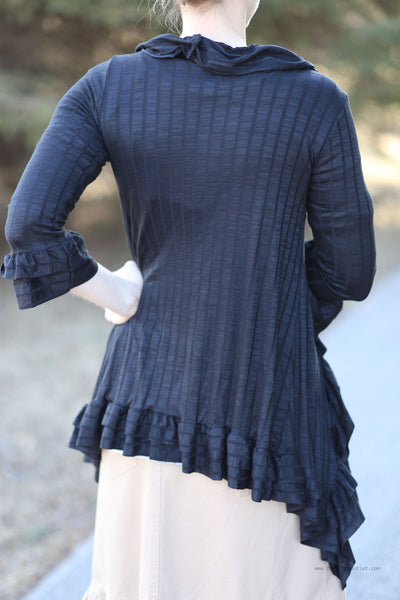 April Ruffled Cardigan | ¾ Length Sleeves