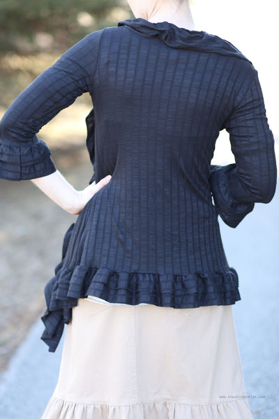 April Ruffled Cardigan | ¾ Length Sleeves