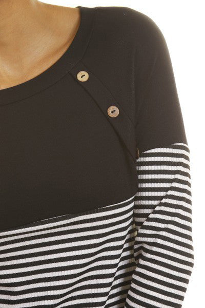 Button Trio Modest Long Sleeve Shirt