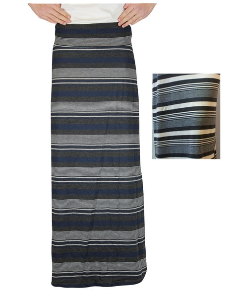 Junior Multi-Color Stripe Long Skirt
