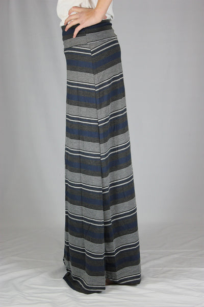 Junior Multi-Color Stripe Long Skirt