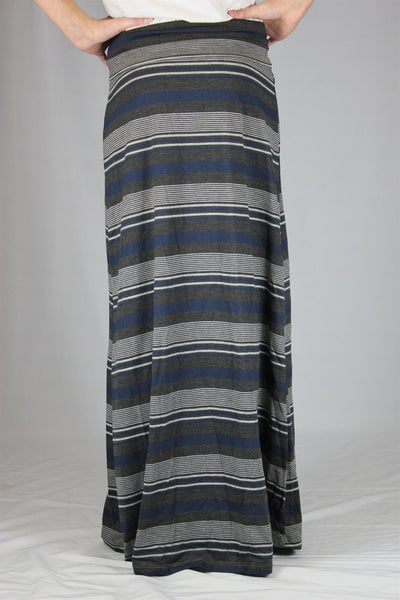 Junior Multi-Color Stripe Long Skirt