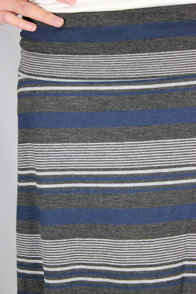 Junior Multi-Color Stripe Long Skirt